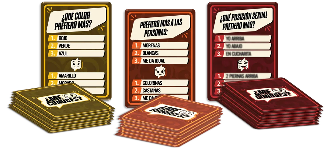 Cartas de preguntas del juego ¿Me Conoces?